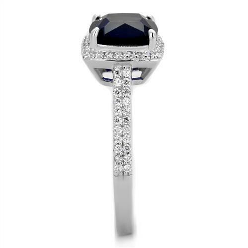 Jewellery Kingdom Ladies Sapphire Cushion Sterling Silver 925 2.30 Carat Royal Ring (Blue) - Jewelry Rings - British D'sire