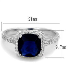 Jewellery Kingdom Ladies Sapphire Cushion Sterling Silver 925 2.30 Carat Royal Ring (Blue) - Jewelry Rings - British D'sire