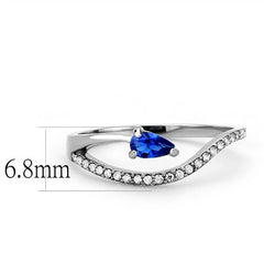 Jewellery Kingdom Ladies Sapphire Pear Cut Stainless Steel Sparkle Cubic Zirconia Ring (Blue) - Jewelry Rings - British D'sire