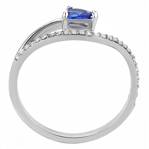 Jewellery Kingdom Ladies Sapphire Pear Cut Stainless Steel Sparkle Cubic Zirconia Ring (Blue) - Jewelry Rings - British D'sire