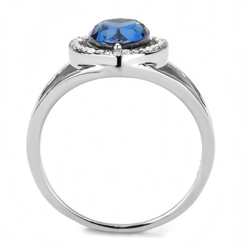 Jewellery Kingdom Ladies Sapphire Pear Cz 2.50 Carat Silver Stainless Steel Blue Montana Ring - Jewelry Rings - British D'sire