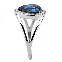 Jewellery Kingdom Ladies Sapphire Pear Cz 2.50 Carat Silver Stainless Steel Blue Montana Ring - Jewelry Rings - British D'sire