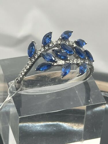 Jewellery Kingdom Ladies Sapphire Ring Marquise Blue Stainless Steel Sparkle Cubic Zircon - Jewelry Rings - British D'sire