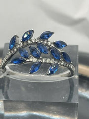 Jewellery Kingdom Ladies Sapphire Ring Marquise Blue Stainless Steel Sparkle Cubic Zircon - Jewelry Rings - British D'sire