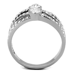 Jewellery Kingdom Ladies Silver Solitaires Cubic Zirconia Band Stainless Steel Ring - Jewelry Rings - British D'sire