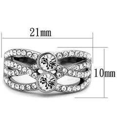 Jewellery Kingdom Ladies Silver Solitaires Cubic Zirconia Band Stainless Steel Ring - Jewelry Rings - British D'sire