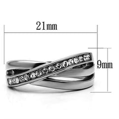 Jewellery Kingdom Ladies Simulated Diamonds Dress Crossover Ring Band (Silver) - Rings - British D'sire