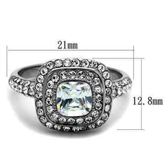 Jewellery Kingdom Ladies Simulated Diamonds Stainless Steel Bezel Dress Sparkle Silver Ring - Jewelry Rings - British D'sire