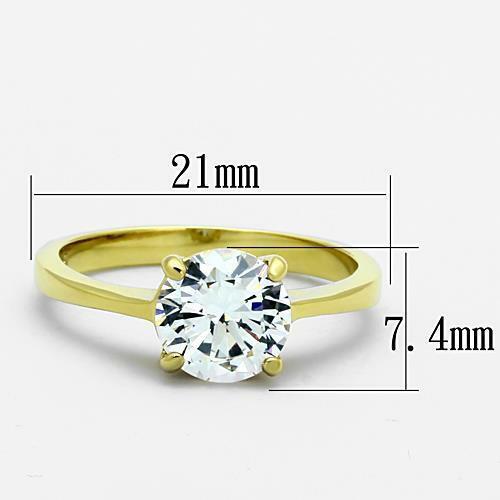 Jewellery Kingdom Ladies Solitaire 150carat Engagement Clear Sparkling Realistic Ring (Gold) - Jewelry Rings - British D'sire