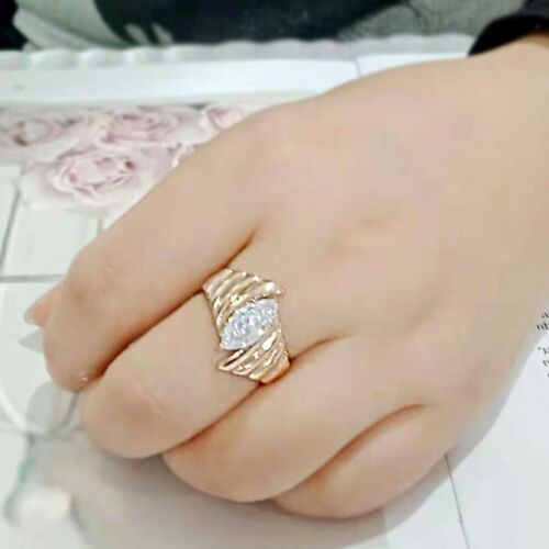 Jewellery Kingdom Ladies Solitaire 18k Rose Gold Cubic Zirconia Steel 2.50ct Marquise Ring - Jewelry Rings - British D'sire