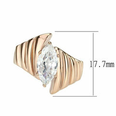 Jewellery Kingdom Ladies Solitaire 18k Rose Gold Cubic Zirconia Steel 2.50ct Marquise Ring - Jewelry Rings - British D'sire