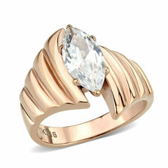 Jewellery Kingdom Ladies Solitaire 18k Rose Gold Cubic Zirconia Steel 2.50ct Marquise Ring - Jewelry Rings - British D'sire