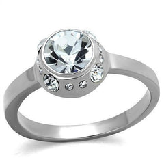 Jewellery Kingdom Ladies Solitaire 2ct Cz Stainless Steel Unique Ring (Silver) - Jewelry Rings - British D'sire