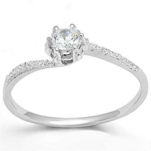 Jewellery Kingdom Ladies Solitaire Accents Cz 1/2 Carat Engagement Sterling Silver 925 Ring - Jewelry Rings - British D'sire