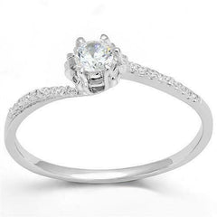 Jewellery Kingdom Ladies Solitaire Accents Cz 1/2 Carat Engagement Sterling Silver 925 Ring - Jewelry Rings - British D'sire