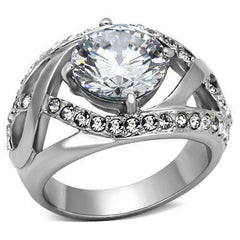 Jewellery Kingdom Ladies Solitaire Accents Cz 4.4 Carat Stainless Steel Comfort Dome Ring - Jewelry Rings - British D'sire