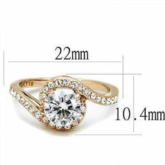 Jewellery Kingdom Ladies Solitaire Accents Swirl 2K Steel Ring (Gold) - Rings - British D'sire