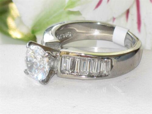 Jewellery Kingdom Ladies Solitaire Baguettes Stainless Steel Cubic Zirconia Silver Ring - Jewelry Rings - British D'sire