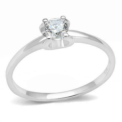 Jewellery Kingdom Ladies solitaire Cubic Zirconia 1/4 Carat Engagement 925 Handmade Ring (Sterling Silver) - Jewelry Rings - British D'sire