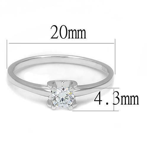 Jewellery Kingdom Ladies solitaire Cubic Zirconia 1/4 Carat Engagement 925 Handmade Ring (Sterling Silver) - Jewelry Rings - British D'sire