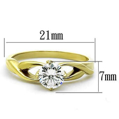 Jewellery Kingdom Ladies Solitaire Cubic Zirconia Engagement Steel 18kt All Size Ring (Gold) - Jewelry Rings - British D'sire