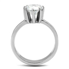 Jewellery Kingdom Ladies Solitaire Engagement 8mm Simulated Diamond Stainless Steel Ring - Jewelry Rings - British D'sire