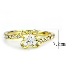 Jewellery Kingdom Ladies Solitaire Princess Cut Half Carat Flower Setting 18kt Ring (Gold) - Jewelry Rings - British D'sire