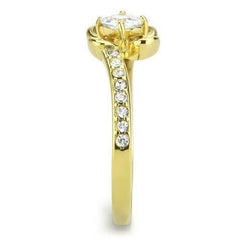 Jewellery Kingdom Ladies Solitaire Princess Cut Half Carat Flower Setting 18kt Ring (Gold) - Jewelry Rings - British D'sire