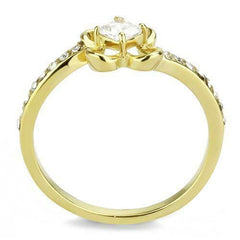 Jewellery Kingdom Ladies Solitaire Princess Cut Half Carat Flower Setting 18kt Ring (Gold) - Jewelry Rings - British D'sire