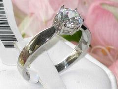 Jewellery Kingdom Ladies Solitaire Silver Cubic Zirconia Engagement Ring - Jewelry Rings - British D'sire