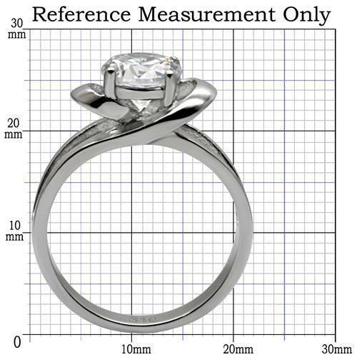 Jewellery Kingdom Ladies Solitaire Simulated Diamond Raised Swirl 2 Carat Ring (Silver) - Jewelry Rings - British D'sire