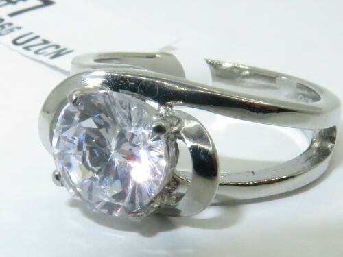 Jewellery Kingdom Ladies Solitaire Simulated Diamond Raised Swirl 2 Carat Ring (Silver) - Jewelry Rings - British D'sire