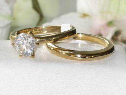 Jewellery Kingdom Ladies Solitaire Wedding Engagement Band Set Ring (Gold) - Engagement Rings - British D'sire