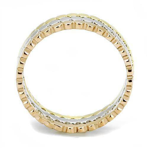 Jewellery Kingdom Ladies Stacking Bands Rose Gold Yellow Rings (Gold) - Jewelry Rings - British D'sire