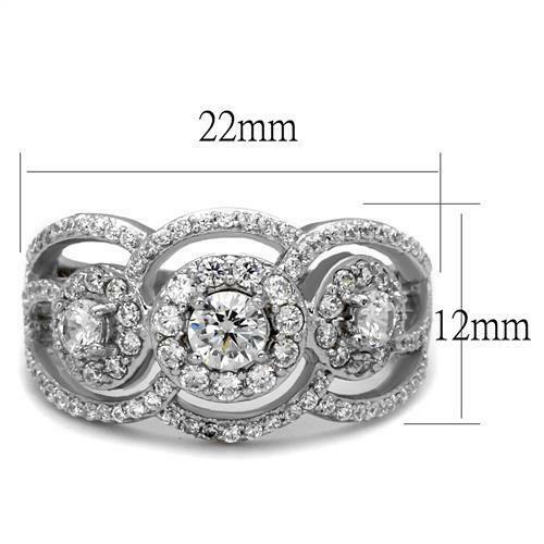 Jewellery Kingdom Ladies Sterling Fancy Stamped Cubic Zirconia Handmade Ring (Silver) - Jewelry Rings - British D'sire