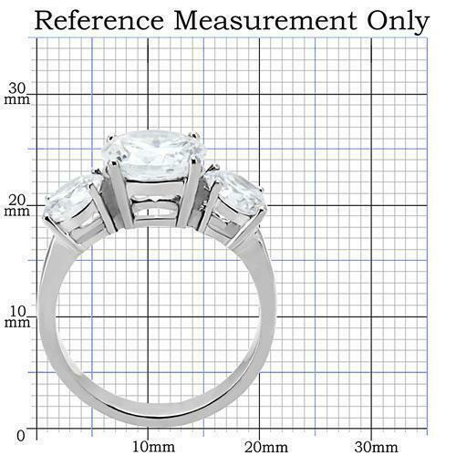 Jewellery Kingdom Ladies Three Stone 4 Carat Stainless Steel Cubic Zirconia Anniversary Ring (Silver) - Jewelry Rings - British D'sire