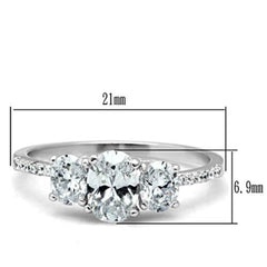 Jewellery Kingdom Ladies Three Stone Oval Cubic Zirconia 170CT Ring (Sterling Silver) - Jewelry Rings - British D'sire