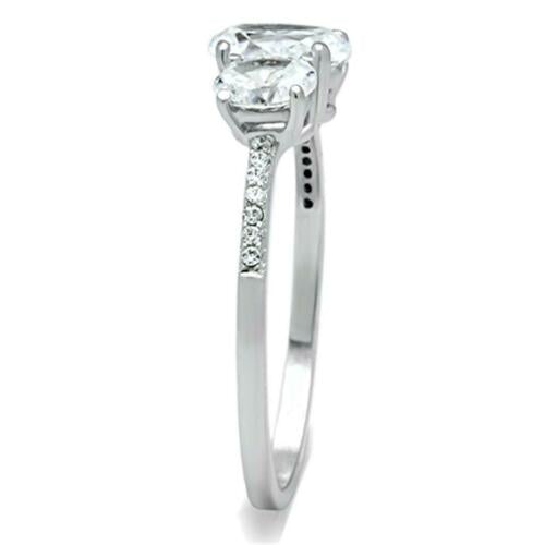 Jewellery Kingdom Ladies Three Stone Oval Cubic Zirconia 170CT Ring (Sterling Silver) - Jewelry Rings - British D'sire