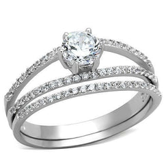 Jewellery Kingdom Ladies Wedding Engagement Band Set 1.40K 2pcs Solitaire Ring (Silver) - Rings - British D'sire