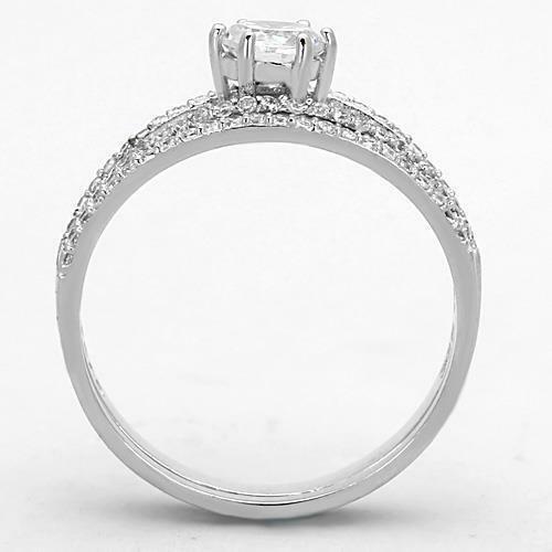 Jewellery Kingdom Ladies Wedding Engagement Band Set 1.40K 2pcs Solitaire Ring (Silver) - Rings - British D'sire