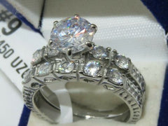 Jewellery Kingdom Ladies Wedding Engagement Cz Silver Ring Set - Jewelry Rings - British D'sire