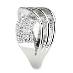 Jewellery Kingdom Ladies Wide Band Pave Cz Classy Rhodium Comfort Sparkling Ring (Silver) - Jewelry Rings - British D'sire