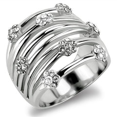 Jewellery Kingdom Ladies Wide Flower Band Stainless Steel Ring (Silver) - Jewelry Rings - British D'sire