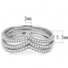 Jewellery Kingdom Ladies Wishbone Stacking Bands Engagement Ring Set (Silver) - Jewelry Rings - British D'sire