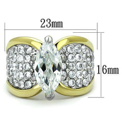 Jewellery Kingdom Marquise 4 Carat Cz Steel Ladies 18kt Sparkling All Sizes Ring (Gold) - Jewelry Rings - British D'sire