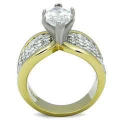 Jewellery Kingdom Marquise 4 Carat Cz Steel Ladies 18kt Sparkling All Sizes Ring (Gold) - Jewelry Rings - British D'sire