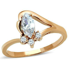 Jewellery Kingdom Marquise Rose Cubic Zirconia Ladies Elegant 2ct Steel Dress Ring (Gold) - Jewelry Rings - British D'sire