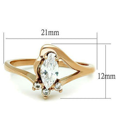 Jewellery Kingdom Marquise Rose Cubic Zirconia Ladies Elegant 2ct Steel Dress Ring (Gold) - Jewelry Rings - British D'sire