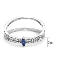 Jewellery Kingdom Marquise Sapphire Blue Cubic Zirconia Dress Stainless Steel Band Ring - Jewelry Rings - British D'sire