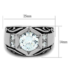 Jewellery Kingdom Mens 10ct Cz Stainless Steel Signet Pinky All Sizes Stamped Ring (Silver) - Jewelry Rings - British D'sire